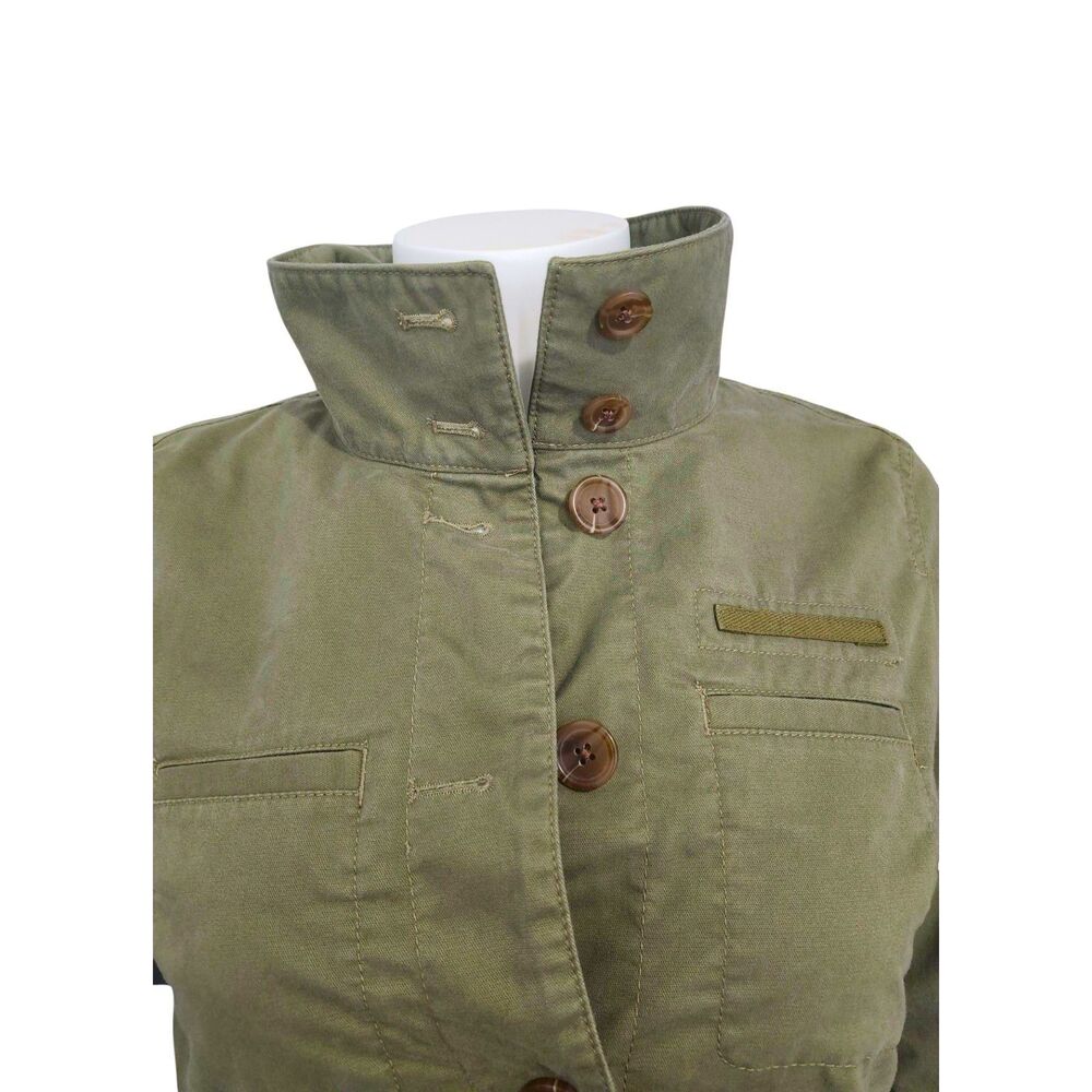 Talbots Petite Olive Green Utility Field Jacket Drawstring Waist - Picture 6 of 11
